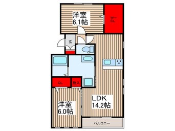 間取図 メルヴェーユイイダ芝原