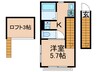 エル・ステュ－ディオ 1Kの間取り