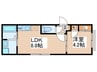 レモン 1LDKの間取り