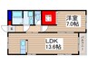 アヴニール 1LDKの間取り