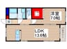 アヴニール 1LDKの間取り