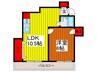 山柿マンション 1LDKの間取り