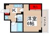クレール柏 1Kの間取り