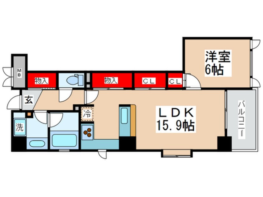 間取図 ハイセレサ国立（９０１）