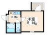 シャンテお花茶屋Ⅱ 1Kの間取り