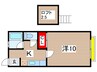 カサフローラ道場 1Kの間取り