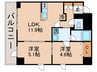 CITY　SPIRE新富町 2LDKの間取り