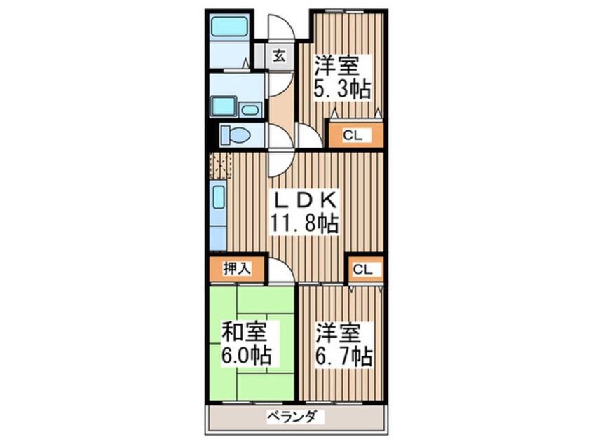 間取図 ライネスハイムⅡ