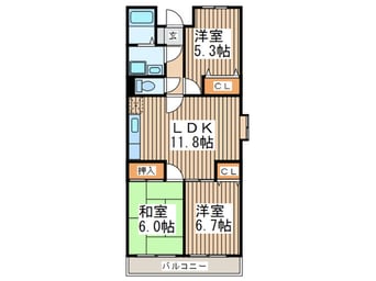 間取図 ライネスハイムⅡ