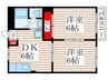 ヴァンベール船堀 2DKの間取り