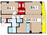 サンモ－ルスクエア 2LDKの間取り