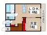 レスタシア星久喜 1LDKの間取り