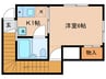 スリーコーポ 1Kの間取り