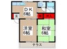 三上ハイツⅡ 2DKの間取り