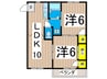 汲沢グリ－ンハイツ 2LDKの間取り