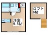 プリマルージュ 1Rの間取り