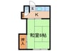 紅鶴荘 1Kの間取り
