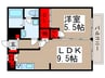 安松ハイツⅠ 1LDKの間取り
