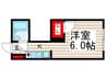 ジェントリ－ム 1Kの間取り