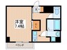 ロイヤルヒルズ 1Kの間取り