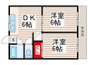 コ－ポ昭喜 2DKの間取り