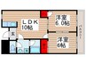 ベルベール星野 2LDKの間取り