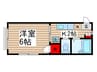 エクセル習志野 1Kの間取り