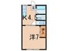 クレセント渡辺Ｄ 1Kの間取り