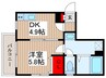 ラ・フルールＫＡＴＵＭＩ 1DKの間取り