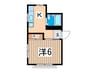 サニーハイツイナバ 1Kの間取り