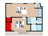 ベルシャトウ西堀 1LDKの間取り