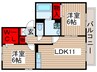 アベニュ－ヴィラⅠ 2LDKの間取り