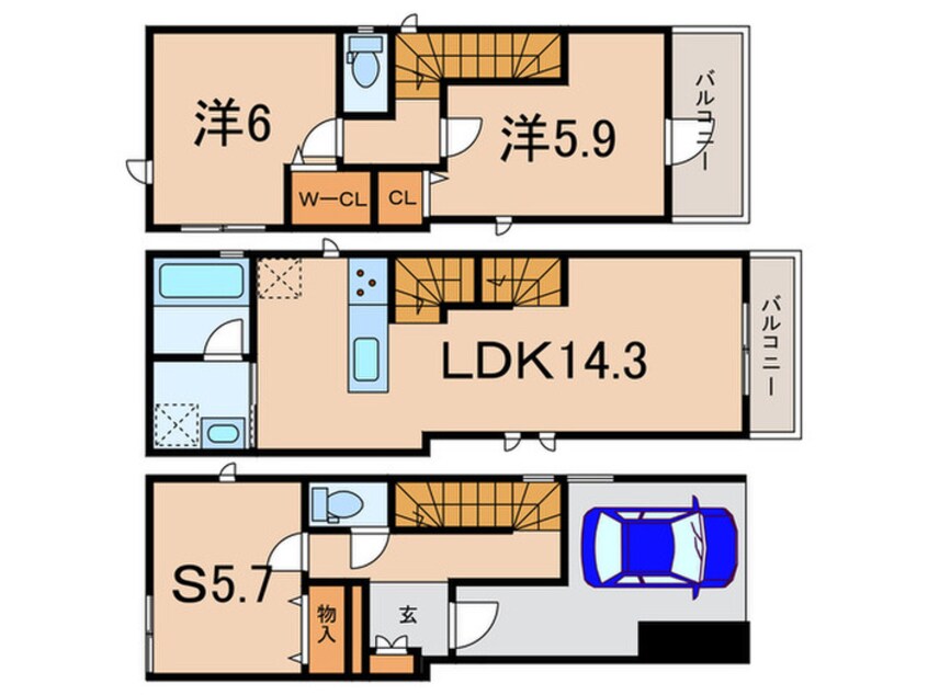 間取図 Ｋｏｌｅｔ大口＃０２