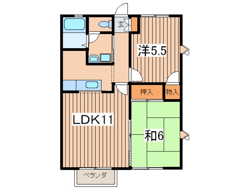 間取図 グリ－ンソウブＡ