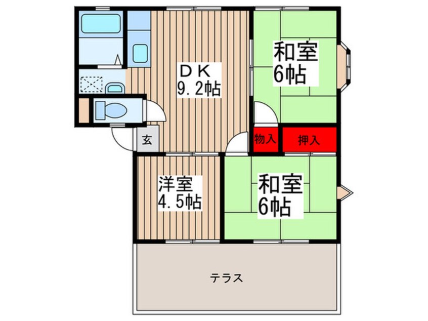 間取図 サンガーデン粕谷A棟