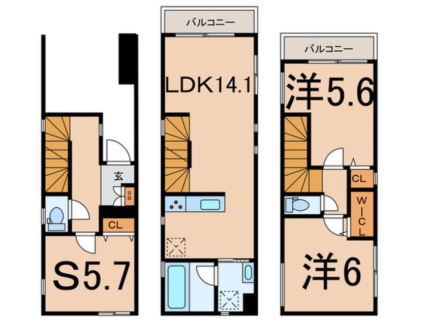 間取図 Ｋｏｌｅｔ大口＃０４