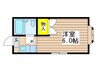 沢井コ－ポ 1Kの間取り