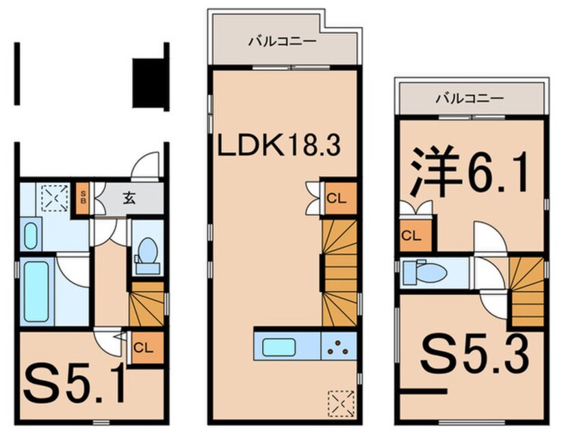 間取図 Ｋｏｌｅｔ大口＃１４