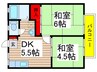 オメガハイツ 2DKの間取り