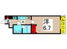 AZEST亀有Ⅱ(507) 1Kの間取り