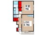 ラッキーヒルズⅡ 1LDKの間取り