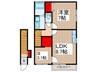 ラッキーヒルズⅡ 1LDK+Sの間取り