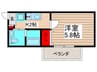 バフェット船橋 1Kの間取り