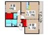 メルベーユ梨本 2LDKの間取り