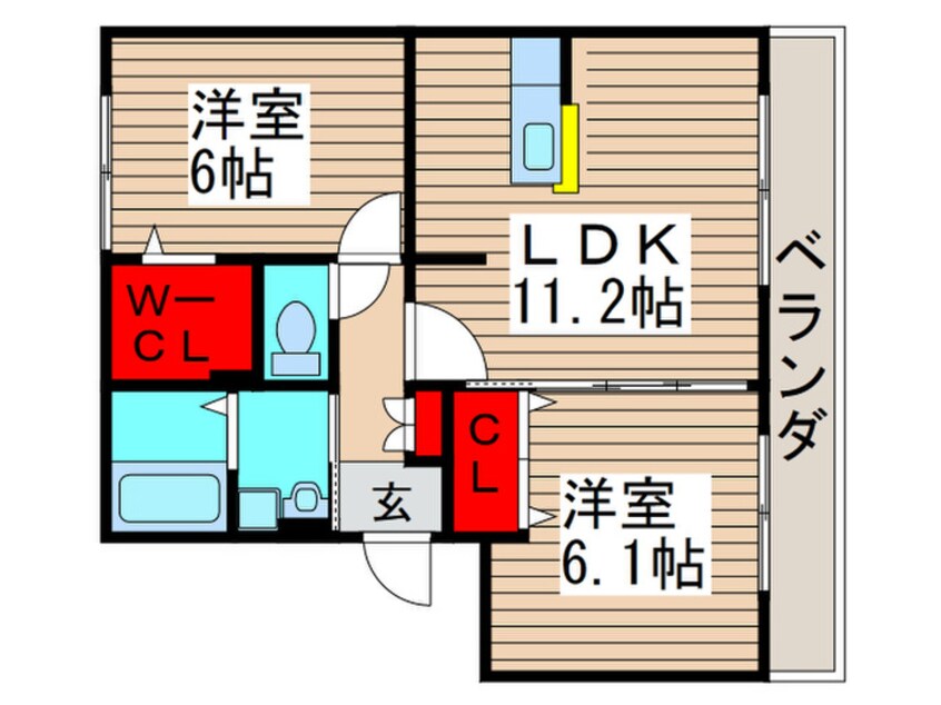 間取図 メルベーユ梨本