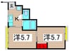 原田荘 2Kの間取り