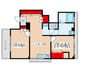 第ニ高見ビルマンション 2LDKの間取り