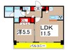 ﾊﾟｰｸｱｸｼｽ菊川ｽﾃｰｼｮﾝｹﾞｰﾄ 1LDKの間取り