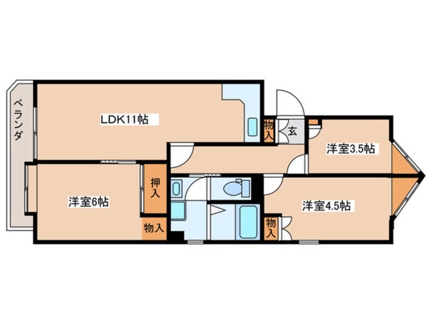 間取図 桜美林ハイツC棟(501)