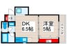 グリーンハイツ宮地 1DKの間取り